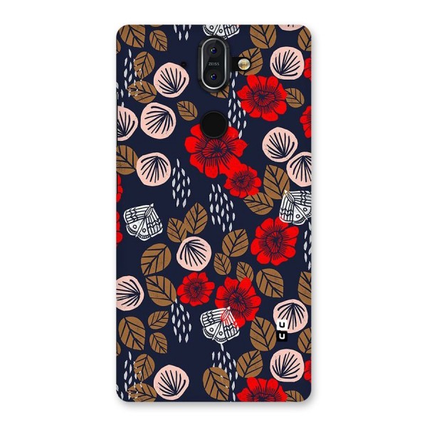 Orange Flora Back Case for Nokia 8 Sirocco