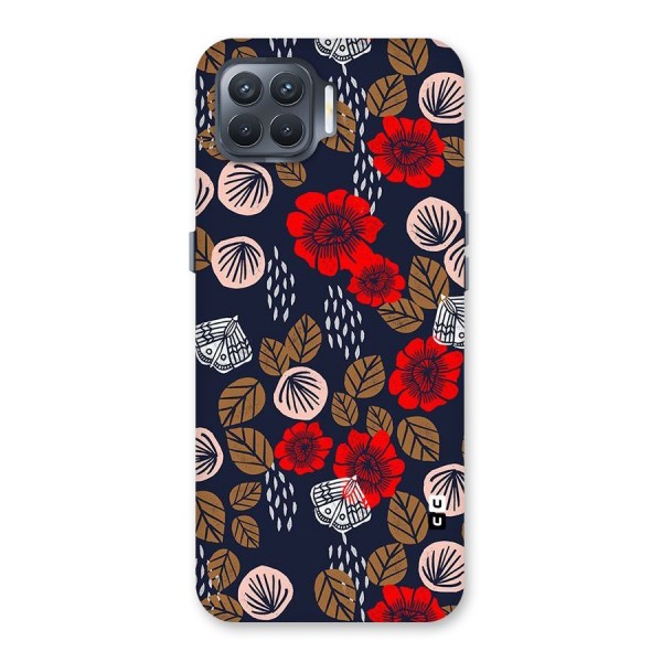 Orange Flora Back Case for Oppo F17 Pro