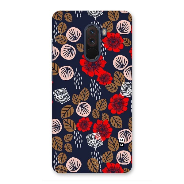 Orange Flora Back Case for Poco F1