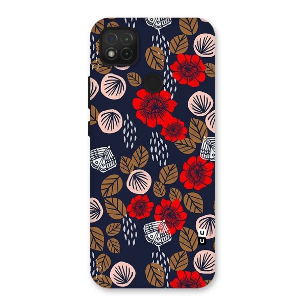 Orange Flora Back Case for Redmi 9C