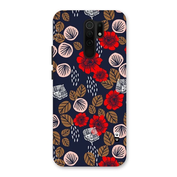 Orange Flora Back Case for Redmi 9 Prime