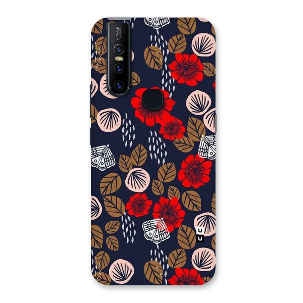 Orange Flora Back Case for Vivo V15