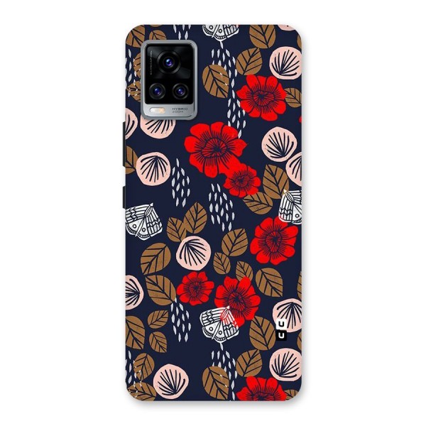 Orange Flora Back Case for Vivo V20 Pro