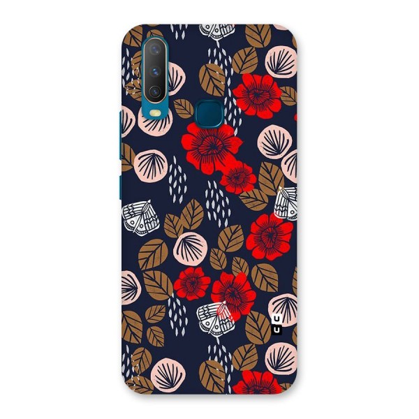 Orange Flora Back Case for Vivo Y12