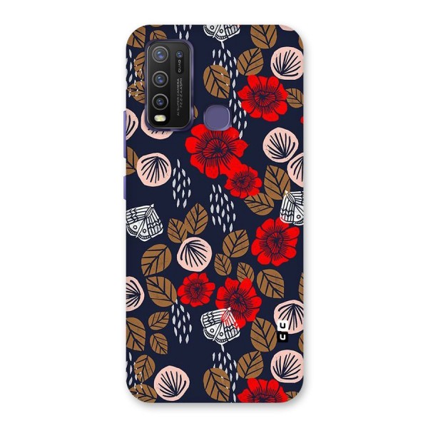 Orange Flora Back Case for Vivo Y30