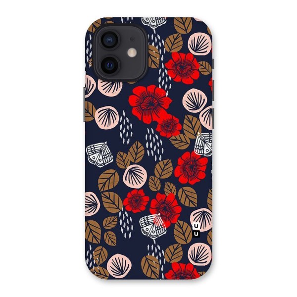 Orange Flora Back Case for iPhone 12