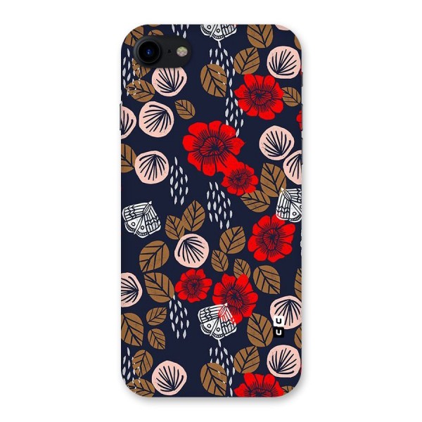 Orange Flora Back Case for iPhone SE 2020