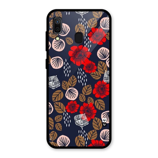 Orange Flora Glass Back Case for Galaxy A30