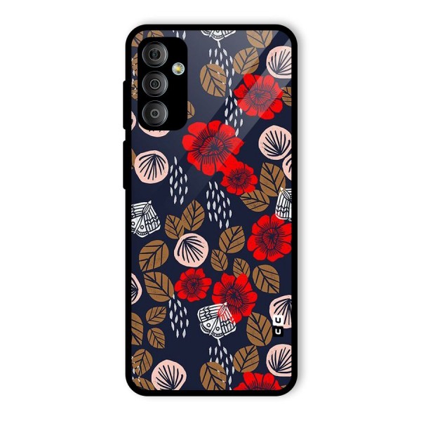 Orange Flora Glass Back Case for Galaxy F23