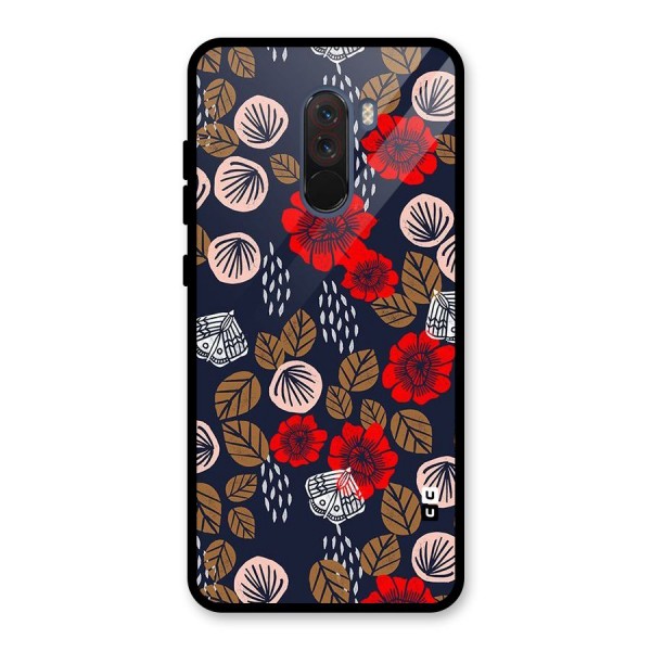 Orange Flora Glass Back Case for Poco F1