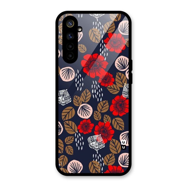 Orange Flora Glass Back Case for Realme 6