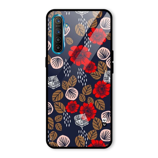 Orange Flora Glass Back Case for Realme XT