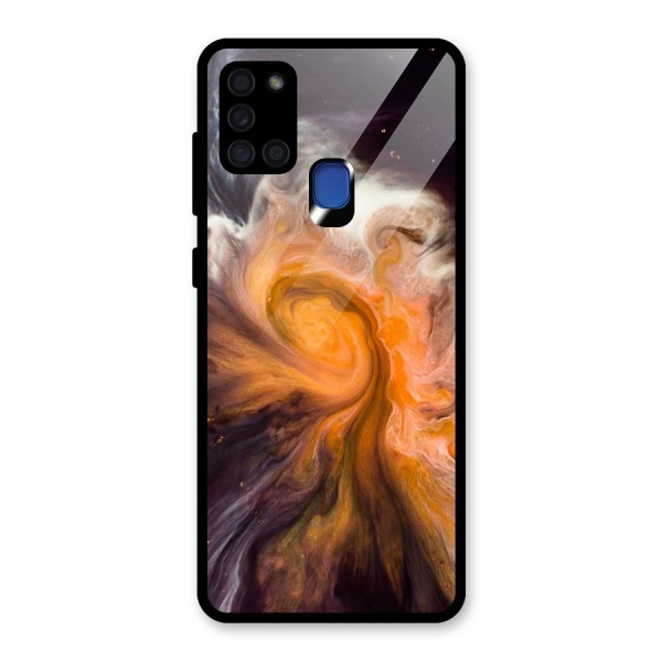 Orange Fusion Glass Back Case for Galaxy A21s