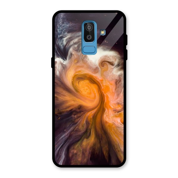 Orange Fusion Glass Back Case for Galaxy J8