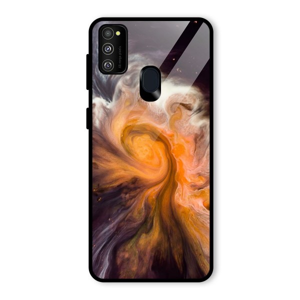 Orange Fusion Glass Back Case for Galaxy M21