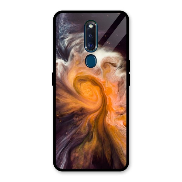 Orange Fusion Glass Back Case for Oppo F11 Pro