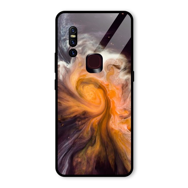 Orange Fusion Glass Back Case for Vivo V15