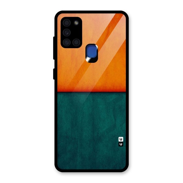 Orange Green Shade Glass Back Case for Galaxy A21s