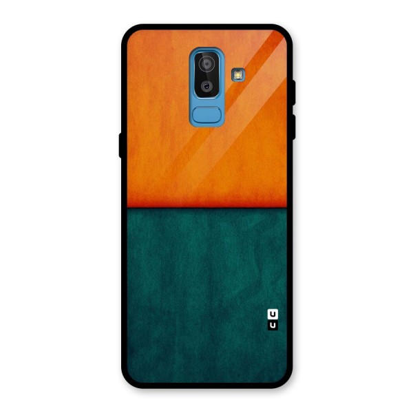 Orange Green Shade Glass Back Case for Galaxy J8