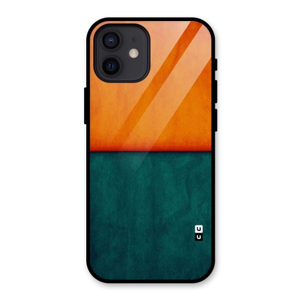 Orange Green Shade Glass Back Case for iPhone 12