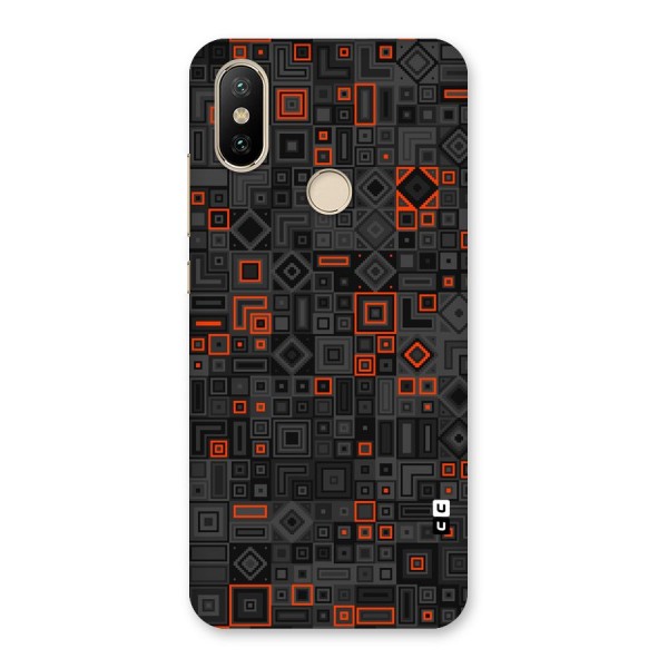 Orange Shapes Abstract Back Case for Mi A2