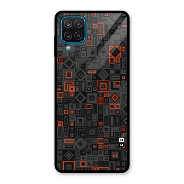 Orange Shapes Abstract Glass Back Case for Galaxy A12