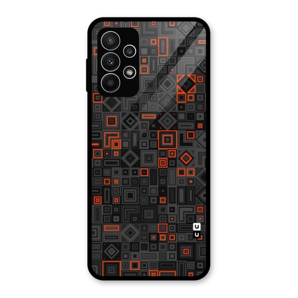 Orange Shapes Abstract Glass Back Case for Galaxy A23