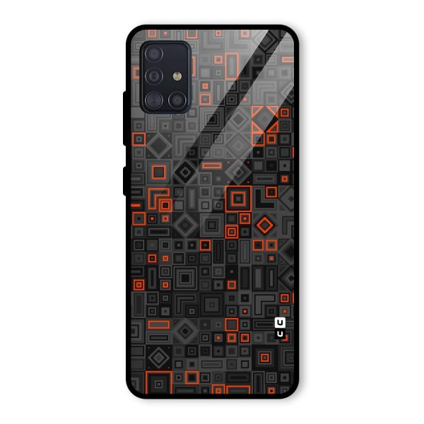 Orange Shapes Abstract Glass Back Case for Galaxy A51