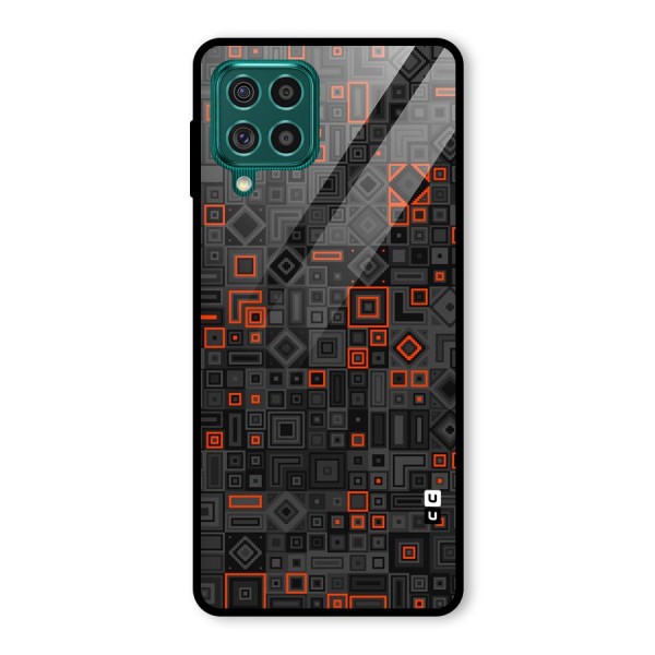 Orange Shapes Abstract Glass Back Case for Galaxy F62