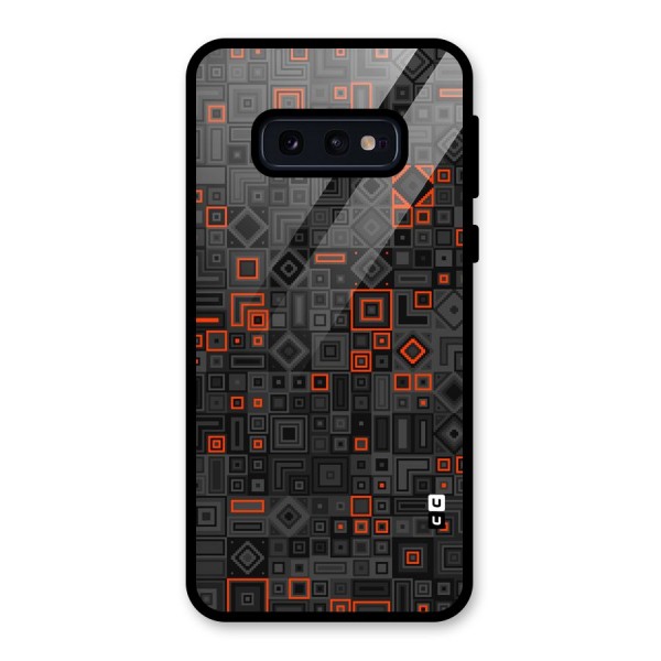 Orange Shapes Abstract Glass Back Case for Galaxy S10e