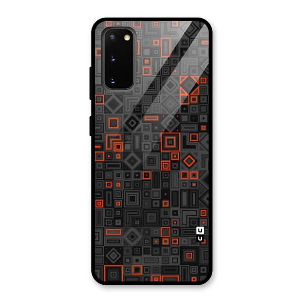 Orange Shapes Abstract Glass Back Case for Galaxy S20