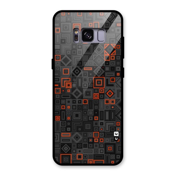 Orange Shapes Abstract Glass Back Case for Galaxy S8