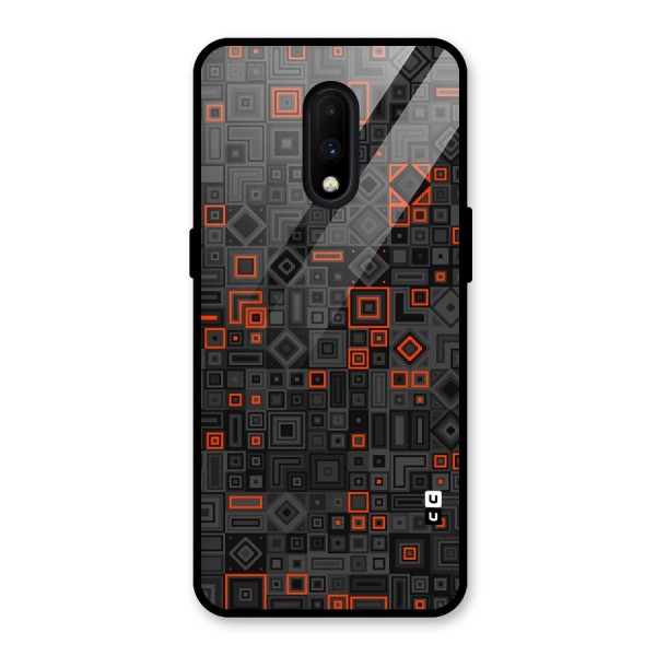 Orange Shapes Abstract Glass Back Case for OnePlus 7