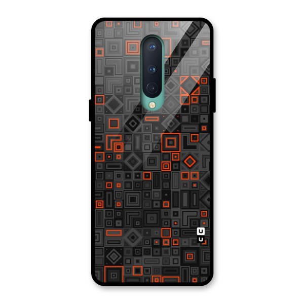 Orange Shapes Abstract Glass Back Case for OnePlus 8