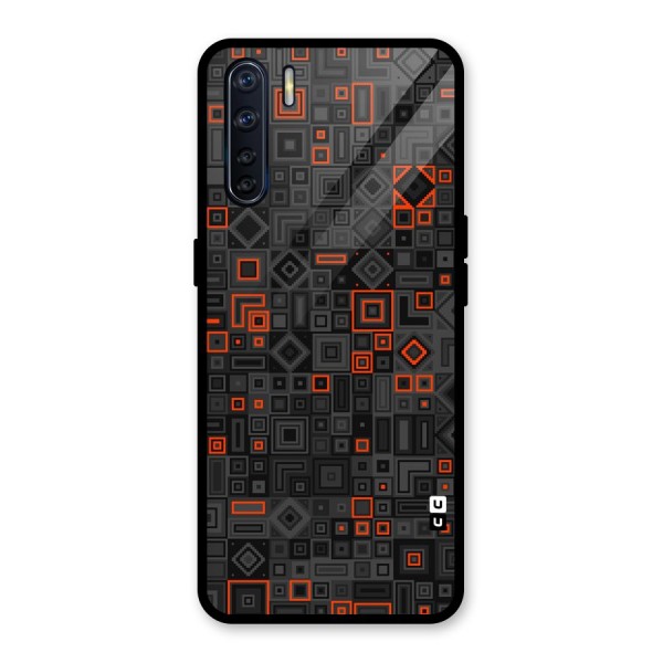 Orange Shapes Abstract Glass Back Case for Oppo F15