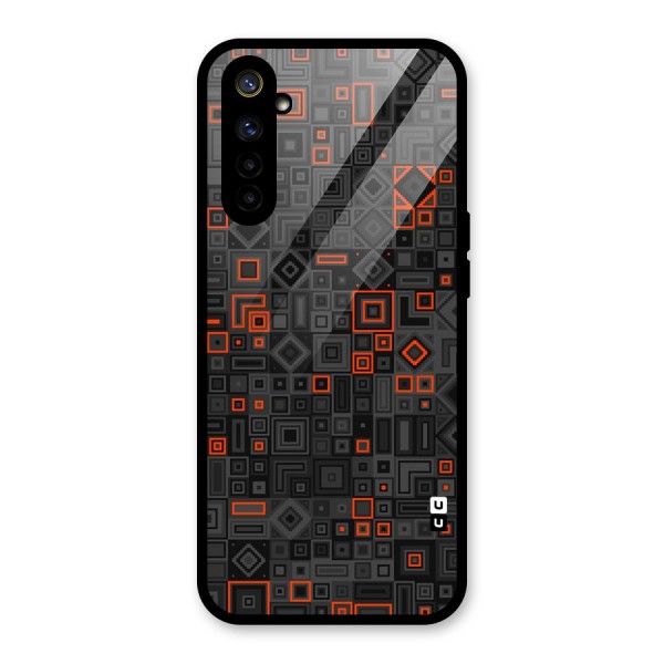 Orange Shapes Abstract Glass Back Case for Realme 6i