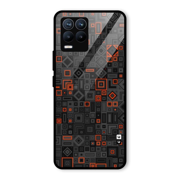 Orange Shapes Abstract Glass Back Case for Realme 8