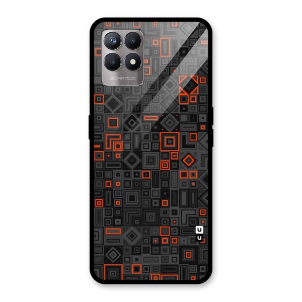 Orange Shapes Abstract Glass Back Case for Realme 8i