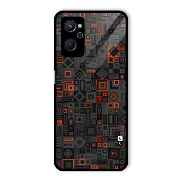 Orange Shapes Abstract Glass Back Case for Realme 9i