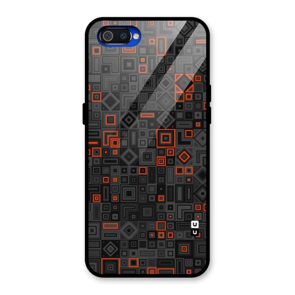 Orange Shapes Abstract Glass Back Case for Realme C2