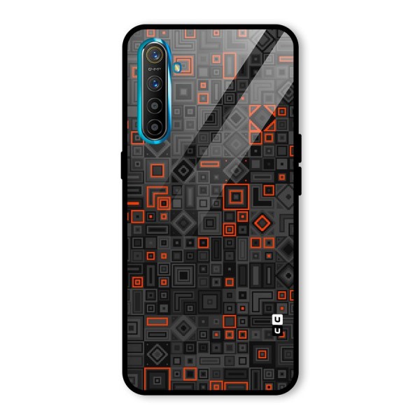 Orange Shapes Abstract Glass Back Case for Realme X2