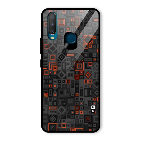 Orange Shapes Abstract Glass Back Case for Vivo Y12