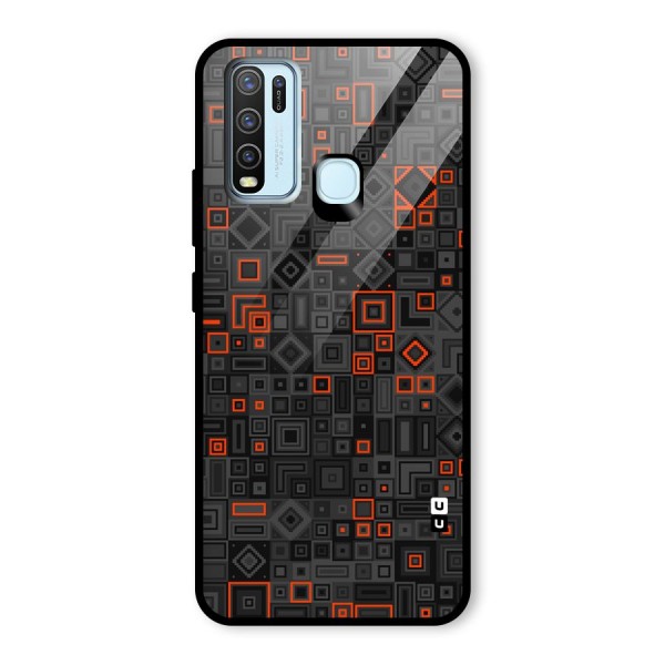 Orange Shapes Abstract Glass Back Case for Vivo Y50