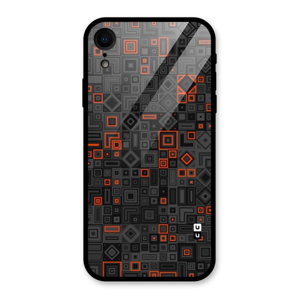 Orange Shapes Abstract Glass Back Case for XR