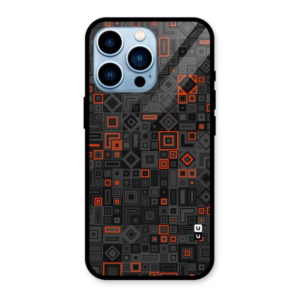 Orange Shapes Abstract Glass Back Case for iPhone 13 Pro