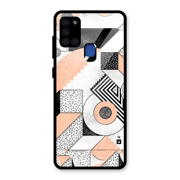 Orange Zig Zag Glass Back Case for Galaxy A21s