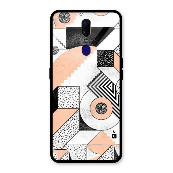 Orange Zig Zag Glass Back Case for Oppo F11