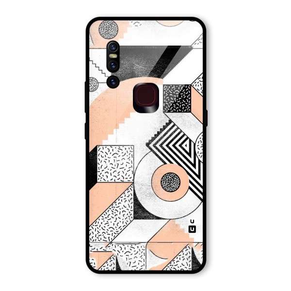 Orange Zig Zag Glass Back Case for Vivo V15