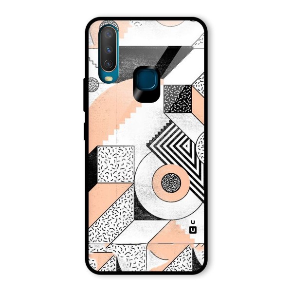 Orange Zig Zag Glass Back Case for Vivo Y12