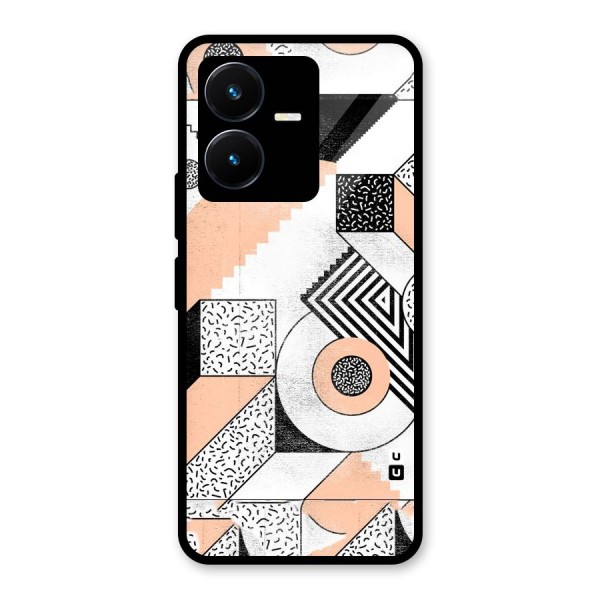 Orange Zig Zag Glass Back Case for Vivo Y22